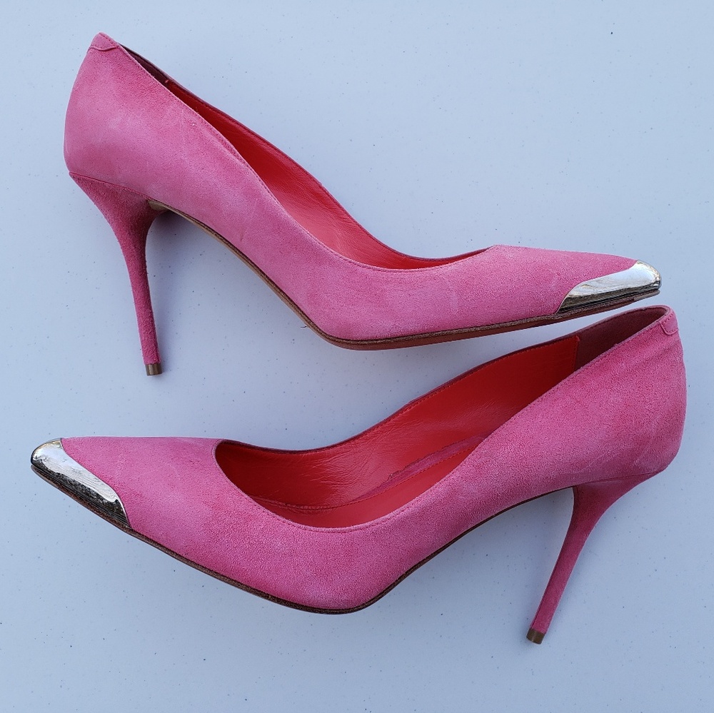 Alexander McQueen Pink Suede Pumps w/ Toecap 39.5